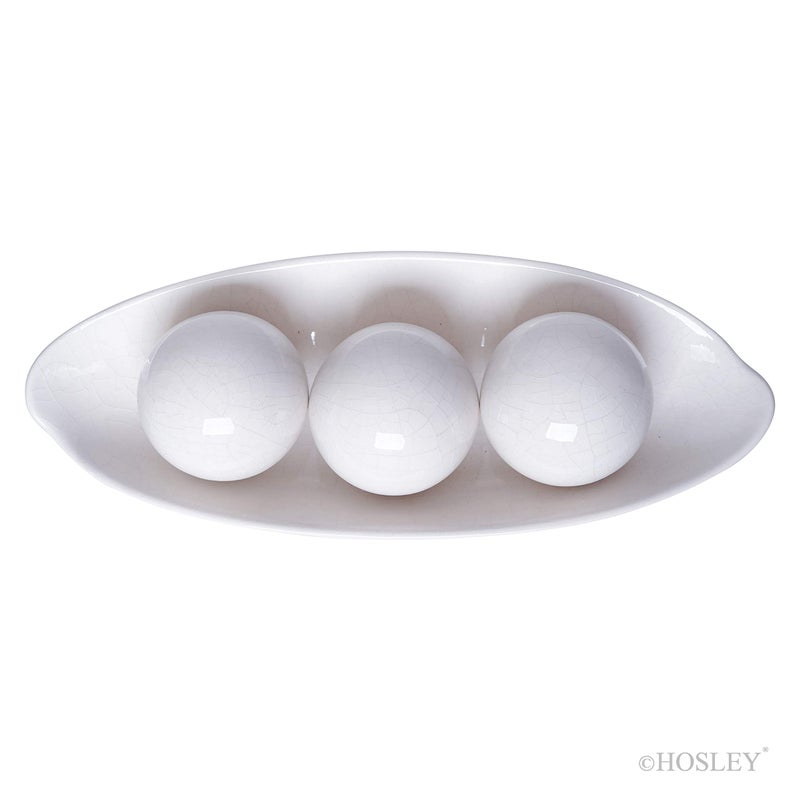 Hosley Decorative Bowl and Orb Set. Ideal GIFT for Weddings Special Occasions and for Decorative Centerpiece in Your Living Dining Room O3 (Crackle Ivory) - Image 5